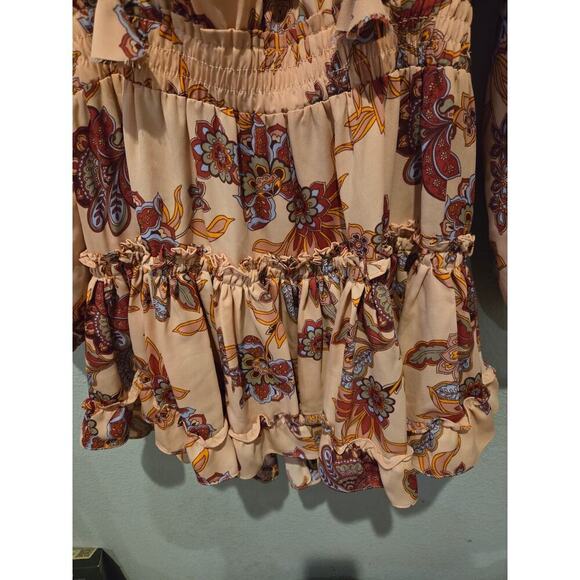 Misa Los Angeles XS Pink Floral Midi Dress Party Cocktail Long Sleeve - Picture 7 of 9